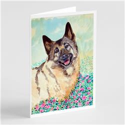 Norwegian Elkhound Greeting Cards & Envelopes - Pack of 8