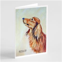 Long Haired Red Dachshund Greeting Cards & Envelopes - Pack of 8