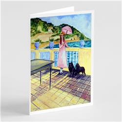 Lady with Her Schipperke Greeting Cards & Envelopes - Pack of 8