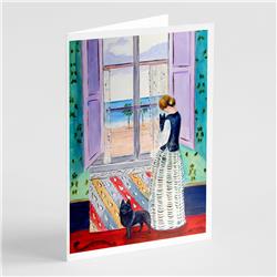 Lady with Her Schipperke Greeting Cards & Envelopes - Pack of 8