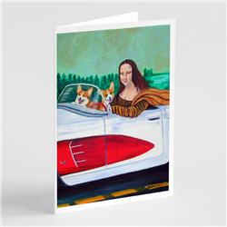 Mona Lisa with Corgi Greeting Cards & Envelopes - Pack of 8