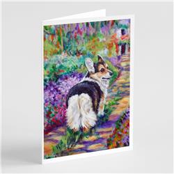 Corgi Garden Path Greeting Cards & Envelopes - Pack of 8