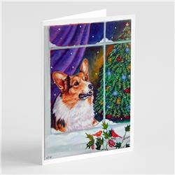 Corgi Christmas Window Greeting Cards & Envelopes - Pack of 8