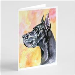 Great Dane Black Cropped Greeting Cards & Envelopes - Pack of 8