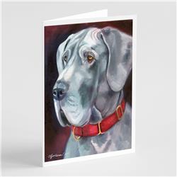 Great Dane Natural Ears Red Collar Greeting Cards & Envelopes - Pack of 8
