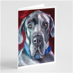 Great Dane Natural Ears Blue Collar Greeting Cards & Envelopes