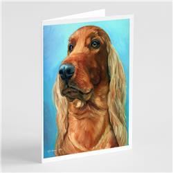 Irish Setter in Blue Greeting Cards & Envelopes - Pack of 8