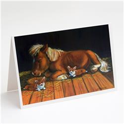 Corgi Snuggles the Pony Greeting Cards & Envelopes - Pack of 8