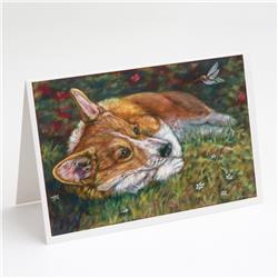 Corgi Pastel Hummingbird Greeting Cards & Envelopes - Pack of 8