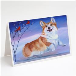 Corgi Snow Cardinal Greeting Cards & Envelopes - Pack of 8