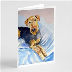 Cozy Airedale Terrier Greeting Cards & Envelopes - Pack of 8