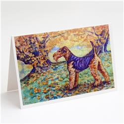 Autumn Airedale Terrier Greeting Cards & Envelopes - Pack of 8