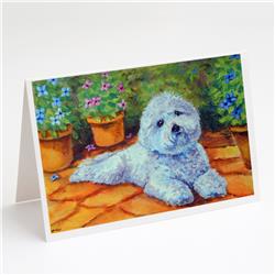 Bichon Frise on the Patio Greeting Cards & Envelopes - Pack of 8