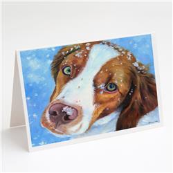Snow Baby Brittany Spaniel Greeting Cards & Envelopes - Pack of 8