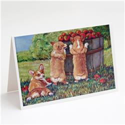 Apple Helper Corgis Greeting Cards & Envelopes - Pack of 8