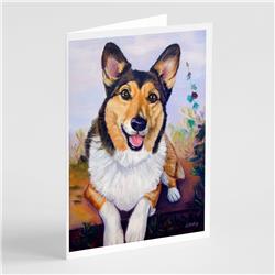 Pembroke Corgi Waiting Greeting Cards & Envelopes - Pack of 8