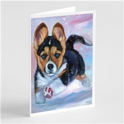Puppy Chase Corgi Greeting Cards & Envelopes - Pack of 8