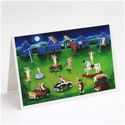 Corgi Backyard Circus Greeting Cards & Envelopes - Pack of 8