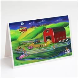 Corgi Barn Dance Greeting Cards & Envelopes - Pack of 8