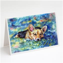 Corgi Tuckered Out Greeting Cards & Envelopes - Pack of 8
