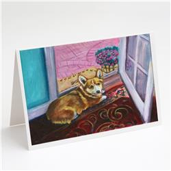 Corgi Watching From the Door Greeting Cards & Envelopes - Pack of 8