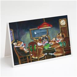 Corgi Playing Poker Greeting Cards & Envelopes - Pack of 8