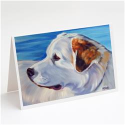 Great Pyrenees At the Beach Greeting Cards & Envelopes - Pack of 8