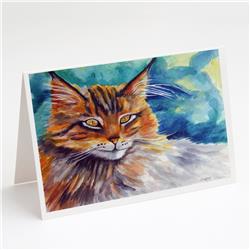 Maine Coon Cat Watching You Greeting Cards & Envelopes - Pack of 8