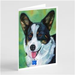 Corgi with Blue Tag Greeting Cards & Envelopes - Pack of 8