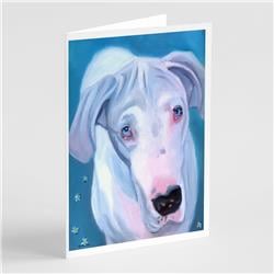 White Great Dane Greeting Cards & Envelopes - Pack of 8
