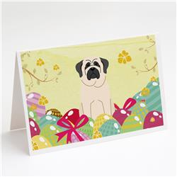 Easter Eggs Mastiff White Greeting Cards & Envelopes - Pack of 8