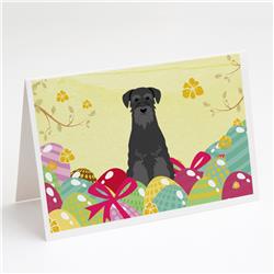 BB6032GCA7P Easter Eggs Standard Schnauzer Black Greeting Cards & Envelopes - Pack of 8
