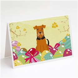 Easter Eggs Airedale Greeting Cards & Envelopes - Pack of 8