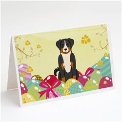 BB6043GCA7P Easter Eggs Appenzeller Sennenhund Greeting Cards & Envelopes - Pack of 8