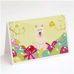 Easter Eggs White German Shepherd Greeting Cards & Envelopes - Pack of 8