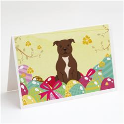Easter Eggs Staffordshire Bull Terrier Chocolate Greeting Cards & Envelopes - Pack of 8