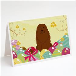 BB6050GCA7P Easter Eggs Caucasian Shepherd Dog Greeting Cards & Envelopes - Pack of 8