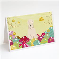 BB6061GCA7P Easter Eggs Soft Coated Wheaten Terrier Greeting Cards & Envelopes - Pack of 8