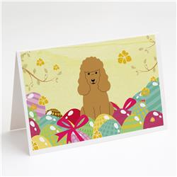Easter Eggs Poodle Tan Greeting Cards & Envelopes - Pack of 8