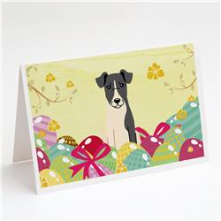 BB6098GCA7P Easter Eggs Smooth Fox Terrier Greeting Cards & Envelopes - Pack of 8
