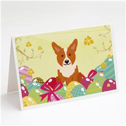 Easter Eggs Corgi Greeting Cards & Envelopes - Pack of 8