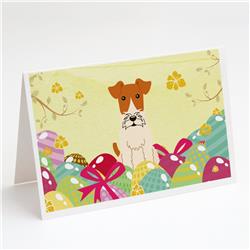 Easter Eggs Wire Fox Terrier Greeting Cards & Envelopes - Pack of 8