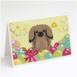 Easter Eggs Pekingese Tan Greeting Cards & Envelopes - Pack of 8