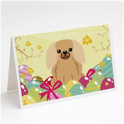Easter Eggs Pekingese Fawn Sable Greeting Cards & Envelopes - Pack of 8