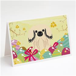 Easter Eggs Pekingese Cream Greeting Cards & Envelopes - Pack of 8