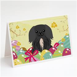 Easter Eggs Pekingese Black Greeting Cards & Envelopes - Pack of 8