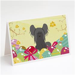 Easter Eggs Chinese Crested Black Greeting Cards & Envelopes - Pack of 8