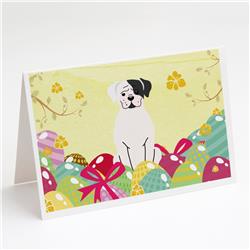 Easter Eggs White Boxer Cooper Greeting Cards & Envelopes - Pack of 8