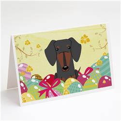 Easter Eggs Dachshund Black Tan Greeting Cards & Envelopes - Pack of 8