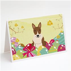 Easter Eggs Bull Terrier Brindle Greeting Cards & Envelopes - Pack of 8